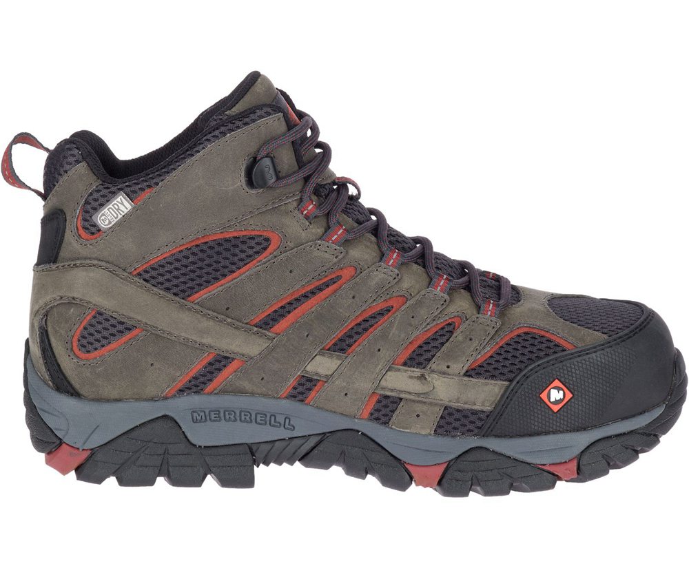 Botas Homem - Merrell Moab Vertex Mid Waterproof Comp Toe - Marrom - CJG716520